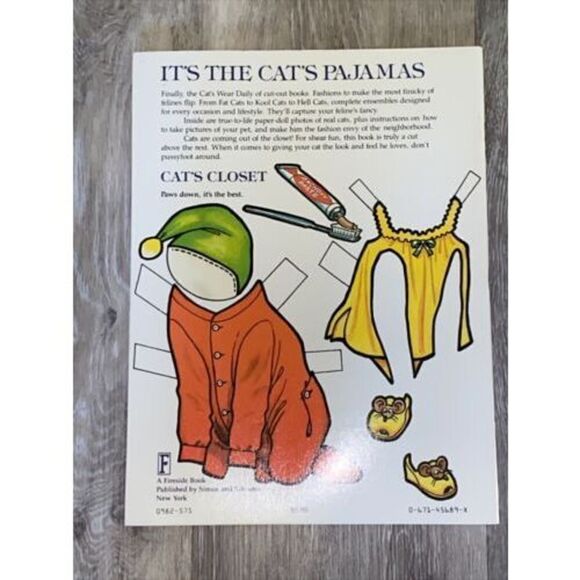 CAT'S CLOSET KITTY CUT UPS CUT OUT WARDROBE BROWN DAVID ELDER FIRESIDE 1982. - Picture 2 of 4